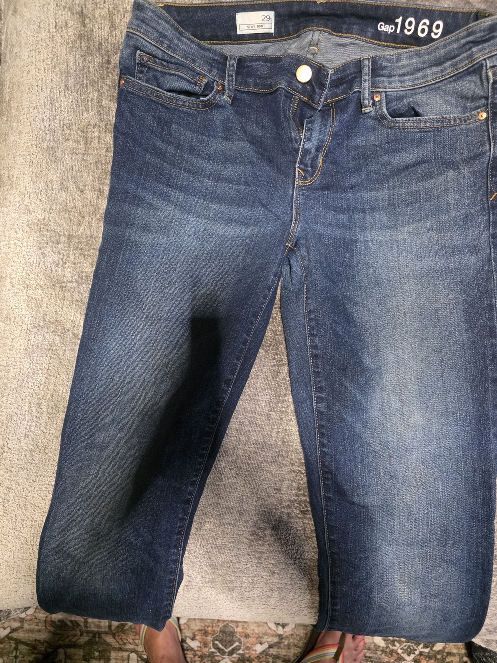 Gap 1969 Sexy Boot Jeans Size 29 Tall Dark Wash Bootcut Denim